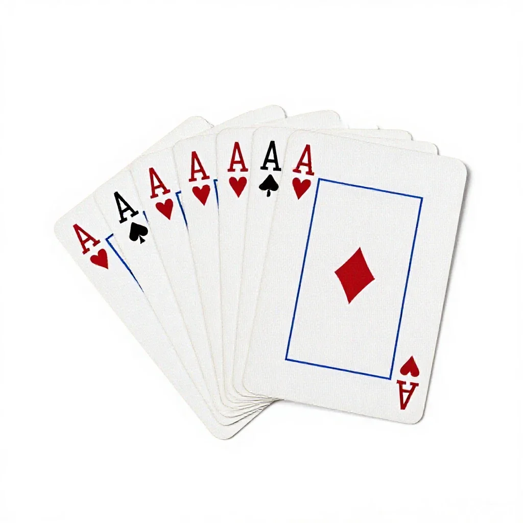 Deck of playing cards fanned out isolated on a white background