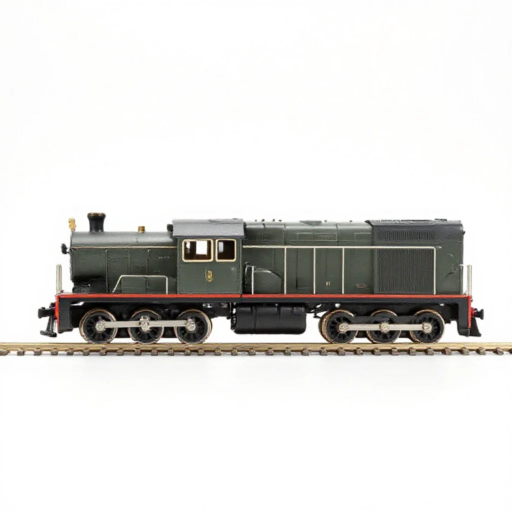 Model train locomotive isolated on a white background