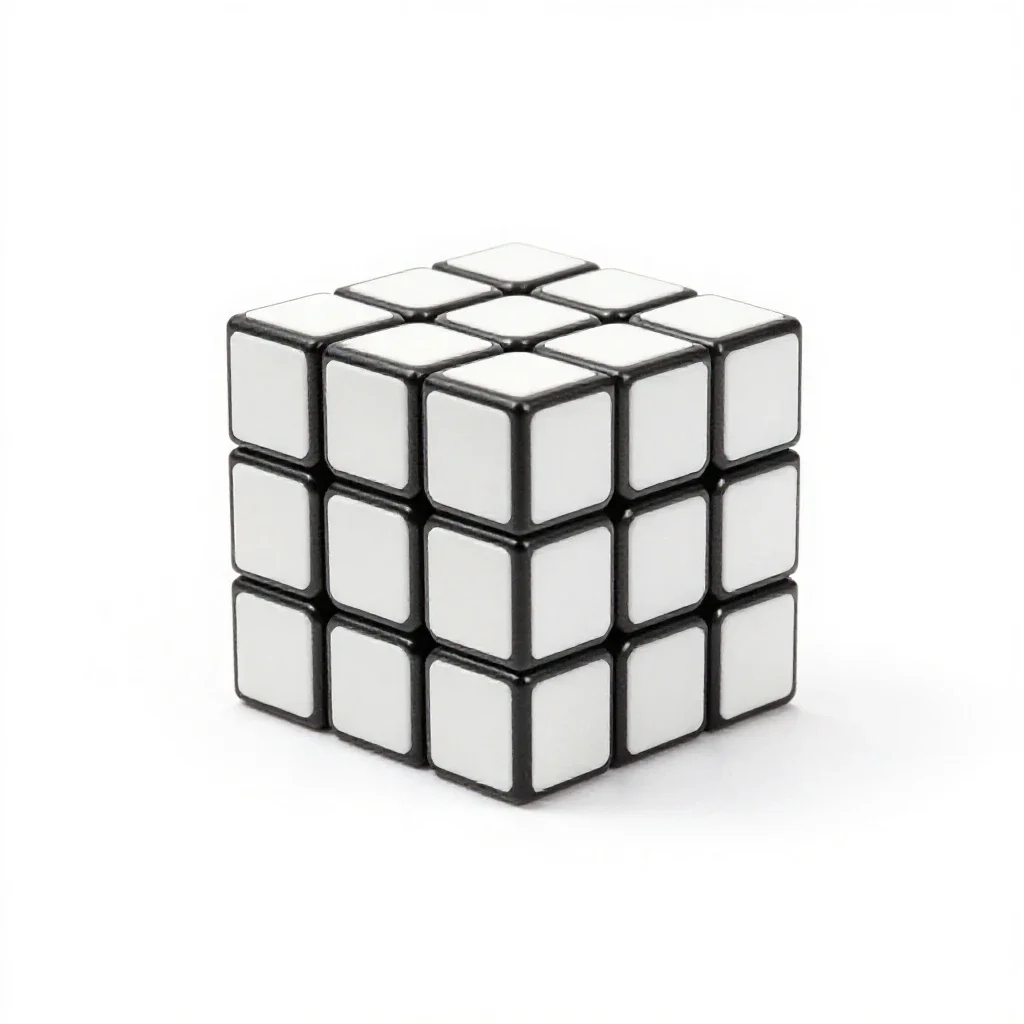 Rubik style twisty puzzle isolated on a white background