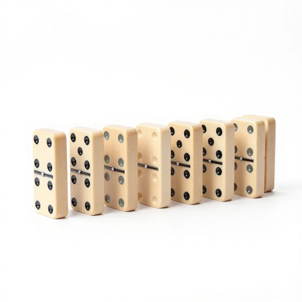 Set of dominoes isolated on a white background