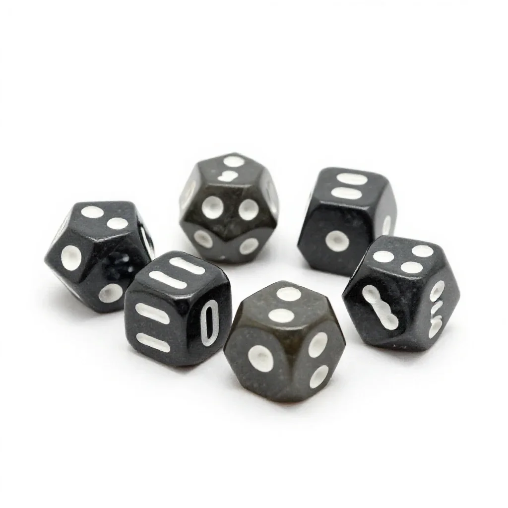 Set of polyhedral dice isolated on a white background
