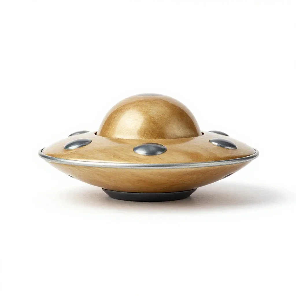 Tin ufo toy isolated on a white background