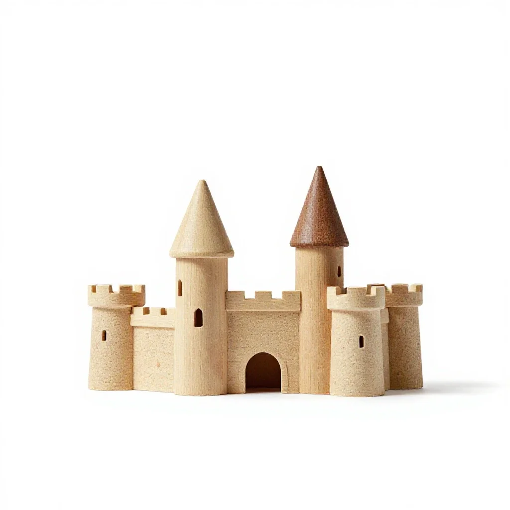 Toy castle isolated on a white background