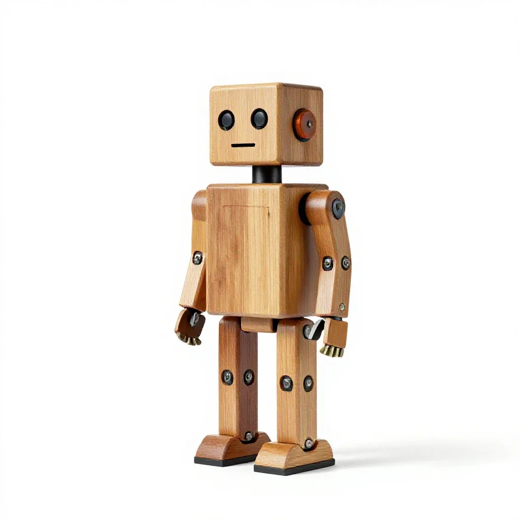 Wind-up robot isolated on a white background