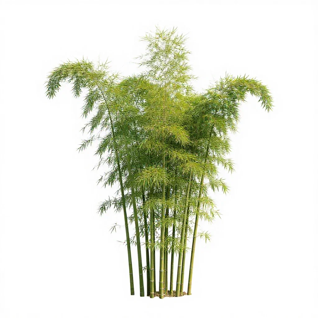 Bamboo grove isolated on a white background
