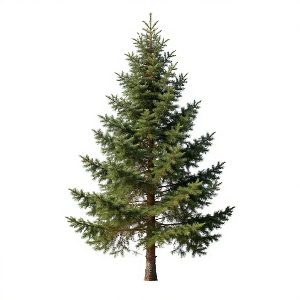 Douglas fir isolated on a white background