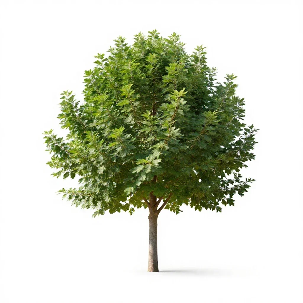 Fig tree with fruit isolated on a white background