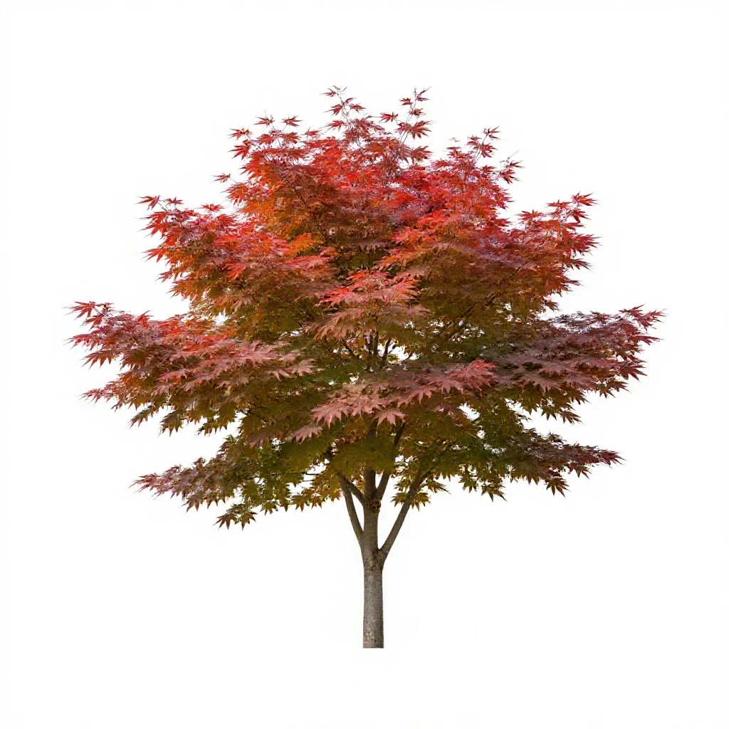 Japanese maple isolated on a white background