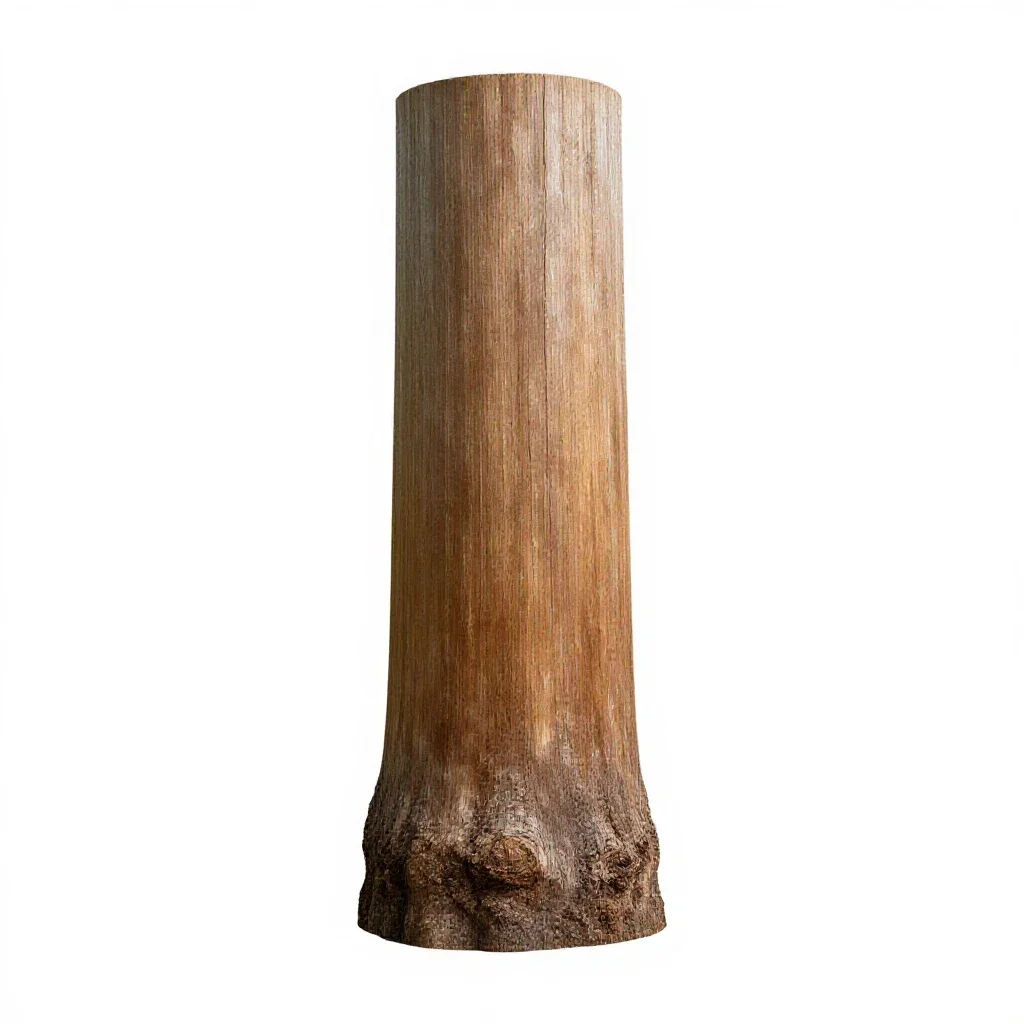Kauri trunk isolated on a white background