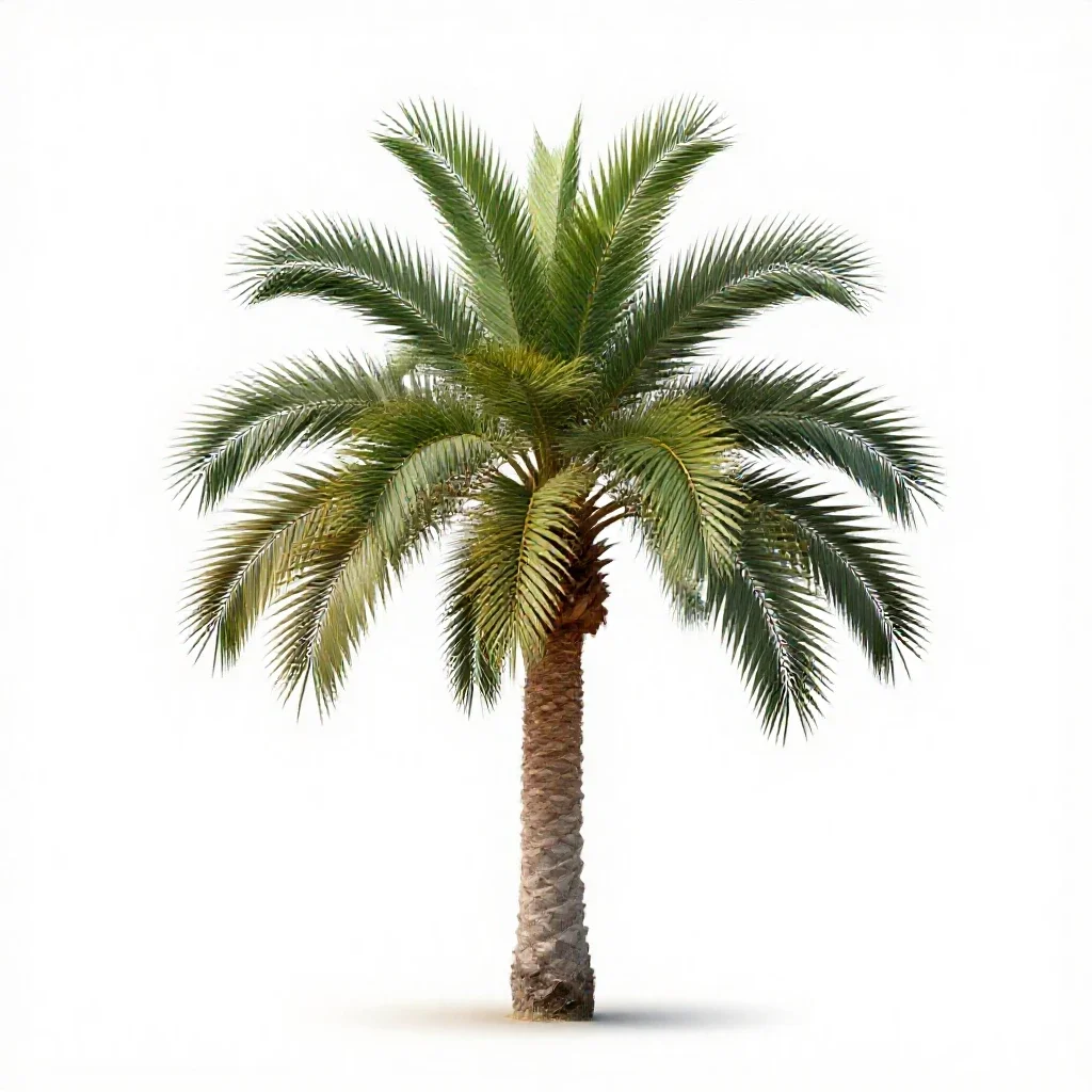 Nikau palm isolated on a white background
