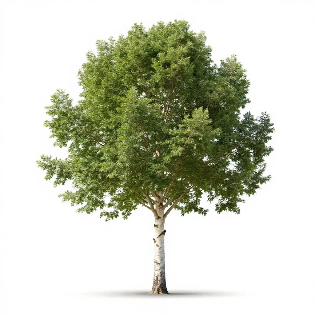 Paperbark tree isolated on a white background