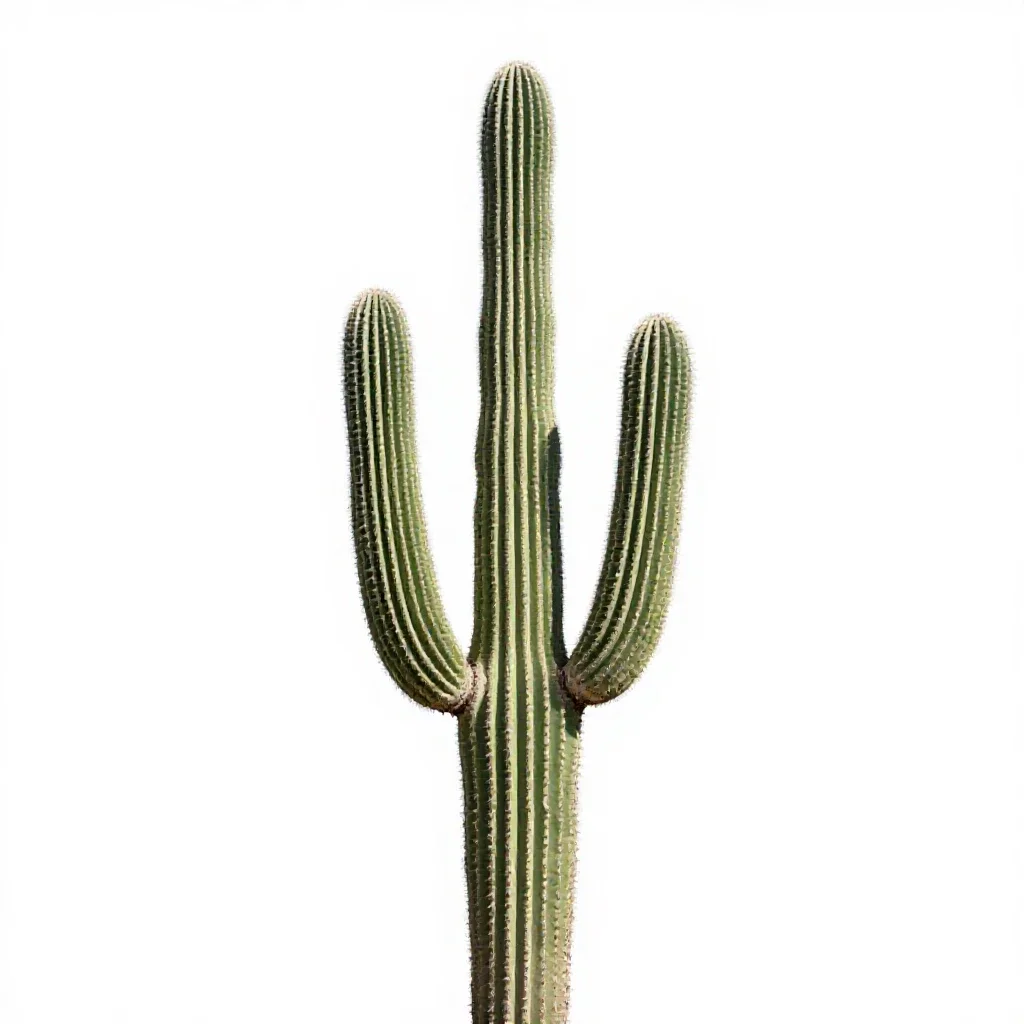 Saguaro cactus isolated on a white background