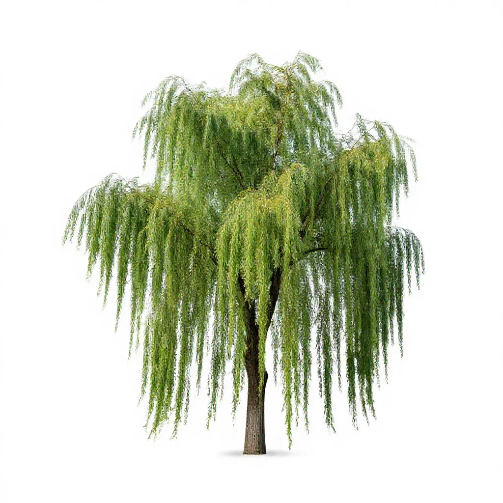 Weeping willow isolated on a white background