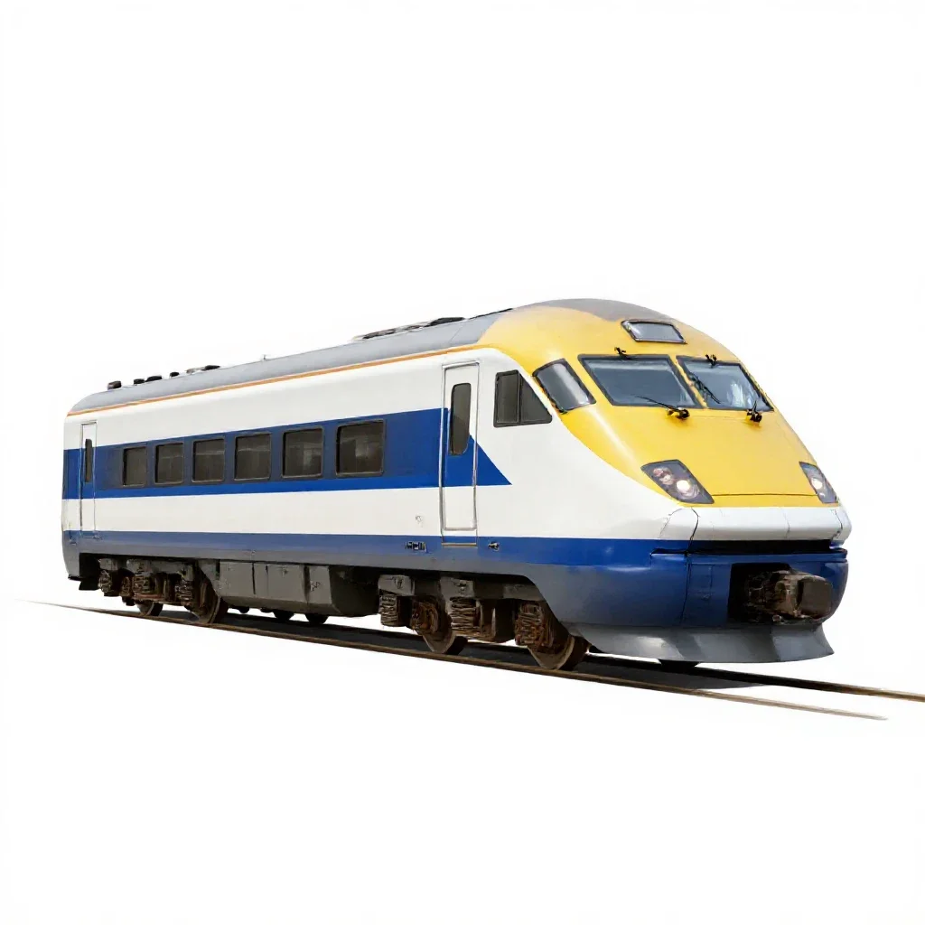Bullet train nose car isolated on a white background