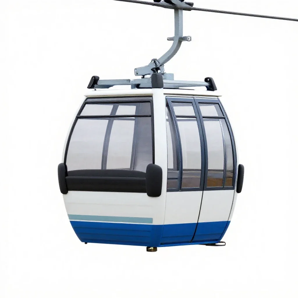 Cable car gondola isolated on a white background