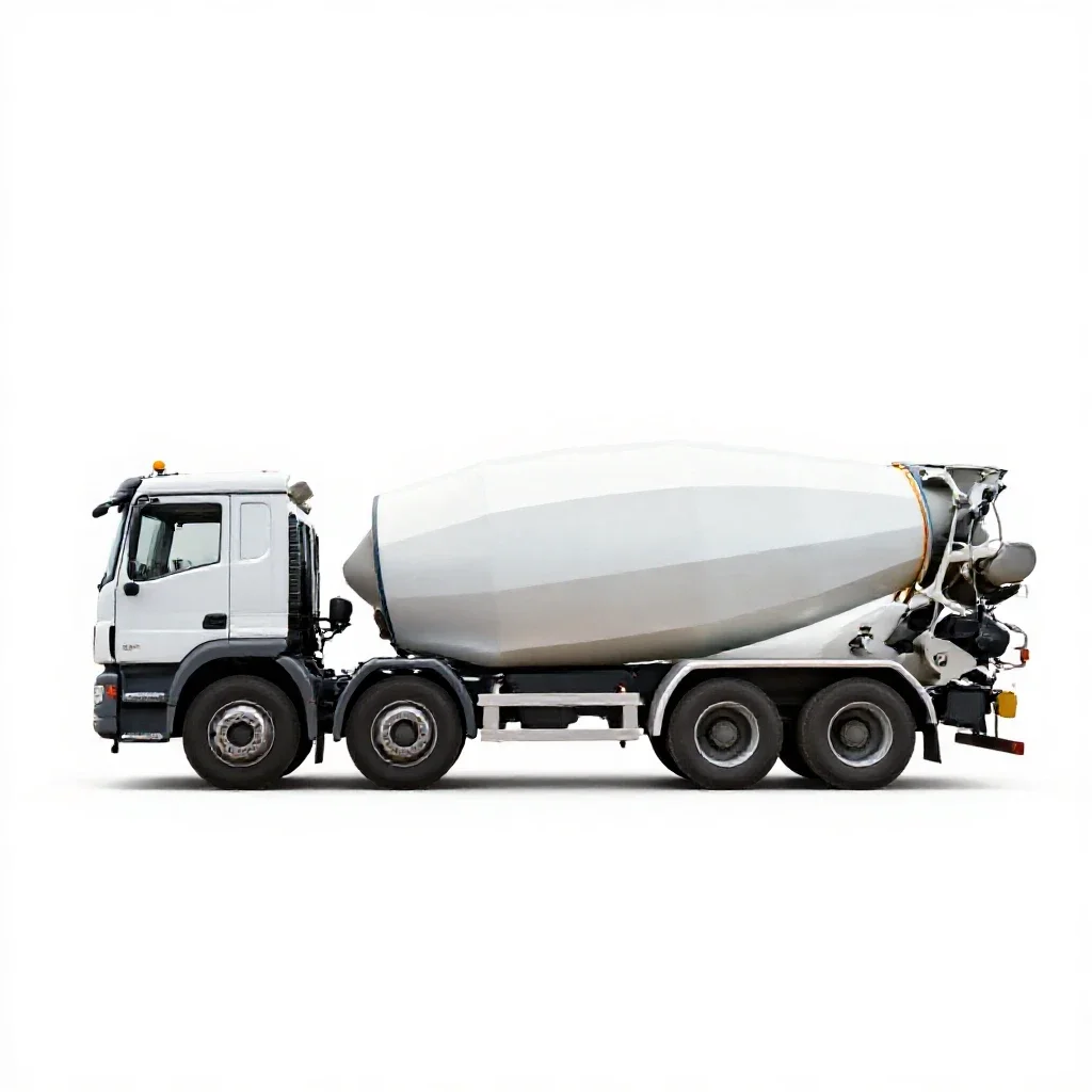 Cement mixer truck isolated on a white background
