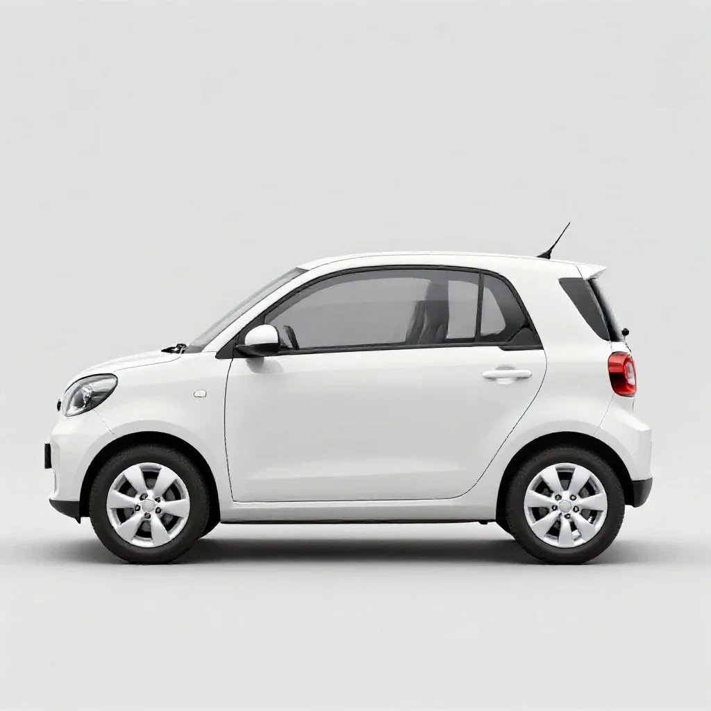 Compact city car isolated on a white background