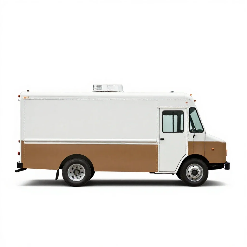 Food truck isolated on a white background