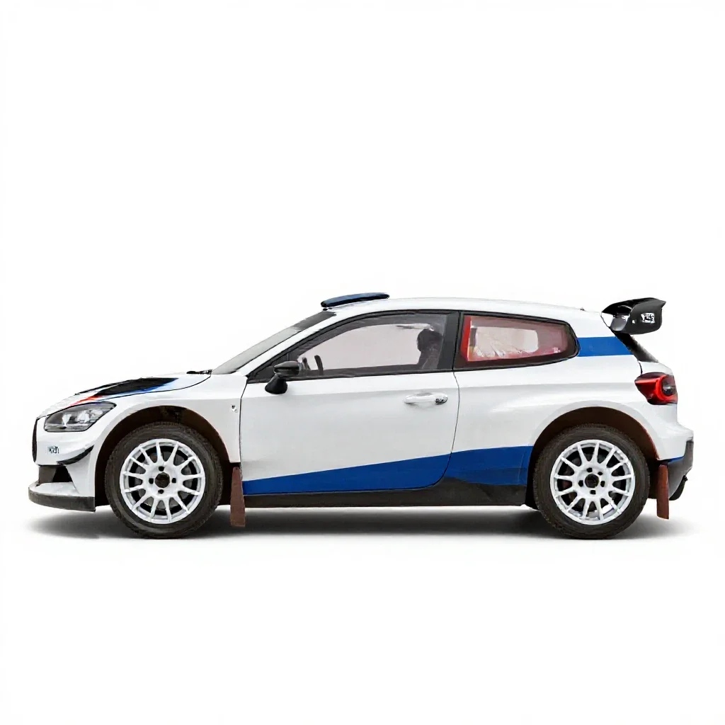 Rally hatchback isolated on a white background