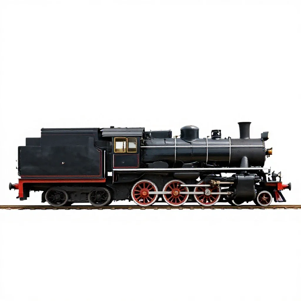 Steam locomotive isolated on a white background