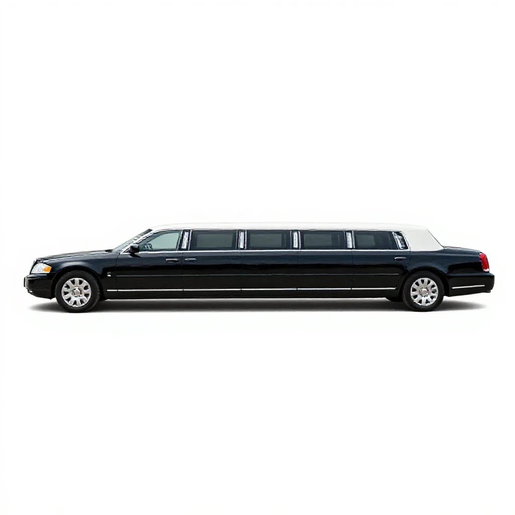 Stretched limousine isolated on a white background
