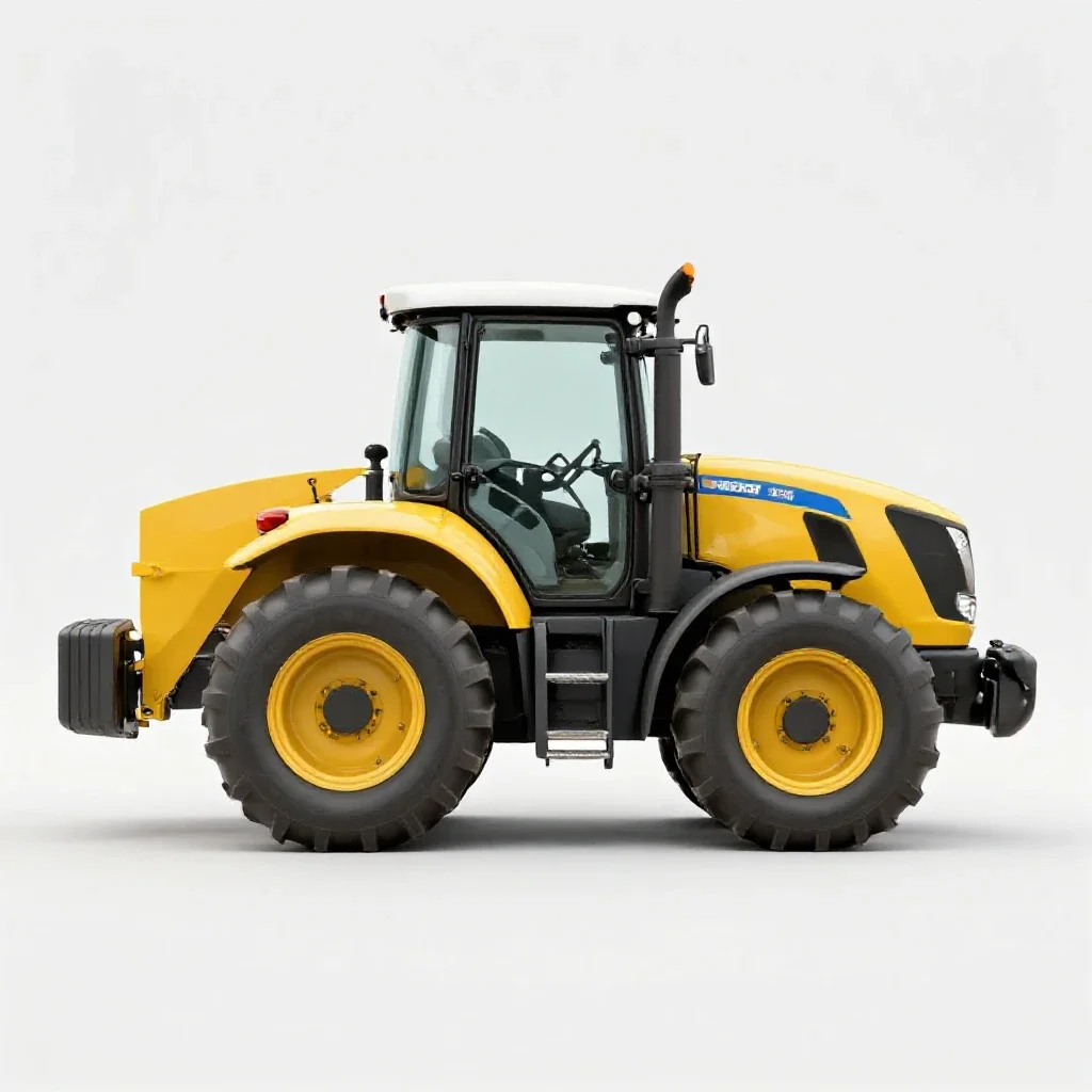 Tractor with a loader isolated on a white background