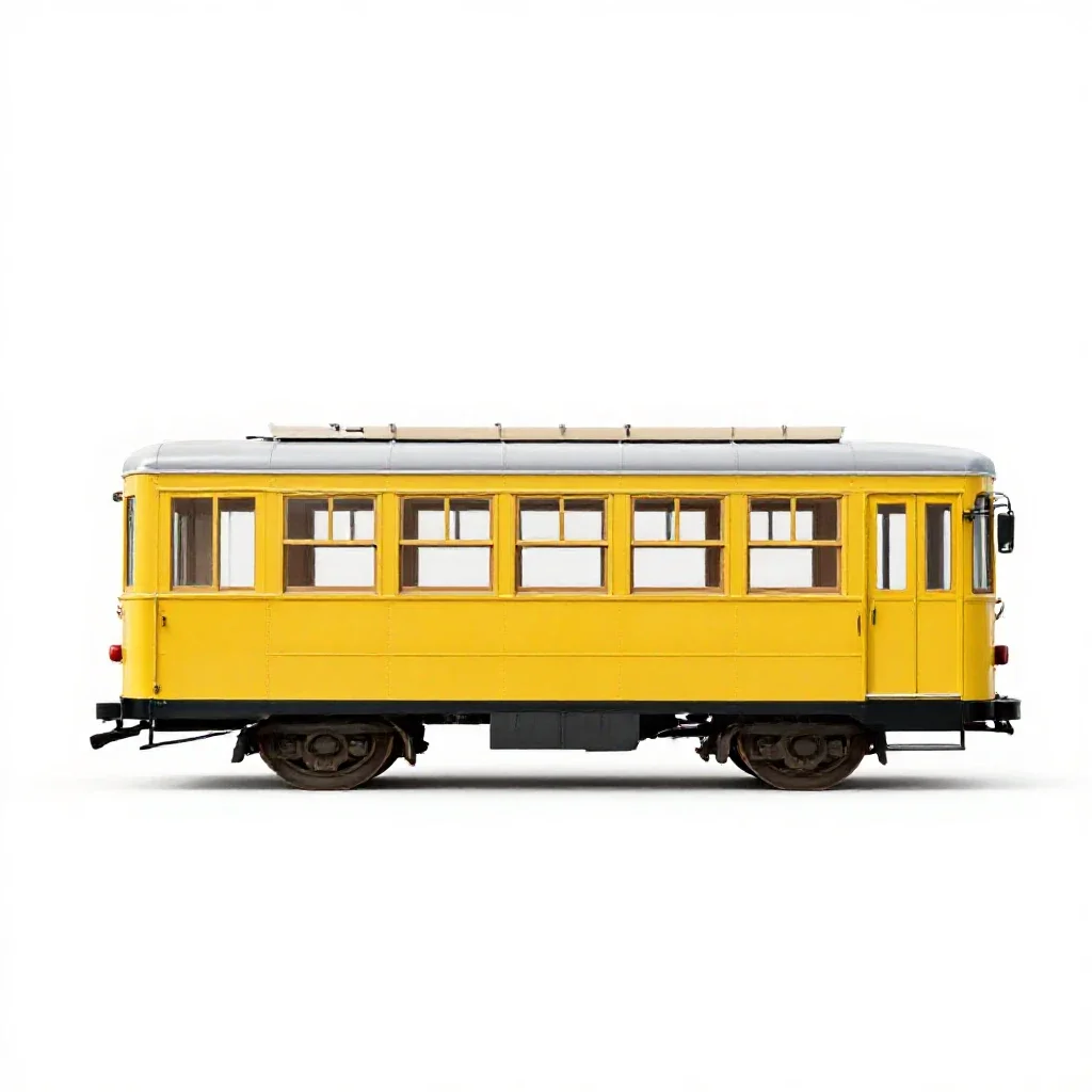 Tram carriage isolated on a white background