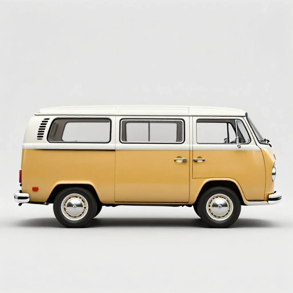 Vintage campervan isolated on a white background