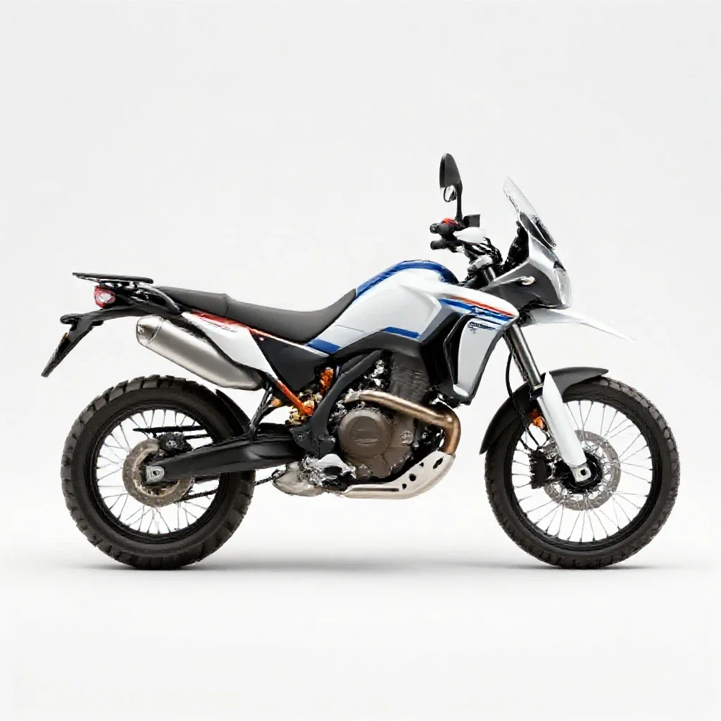 Adventure motorcycle isolated on a white background