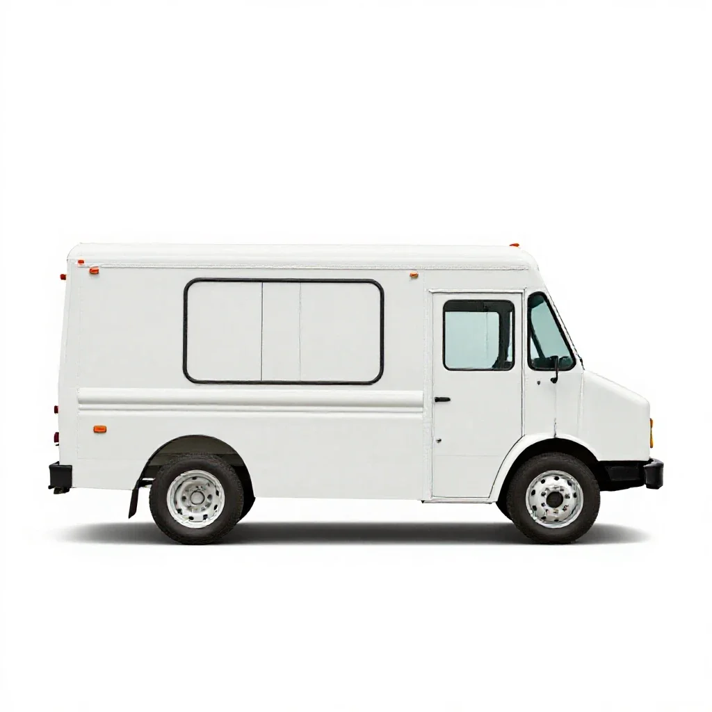Ice cream truck isolated on a white background