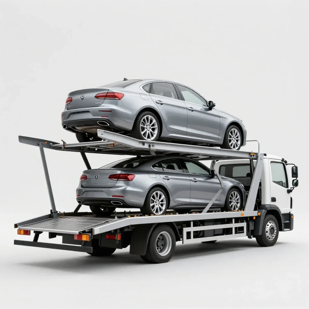 Car carrier isolated on a white background