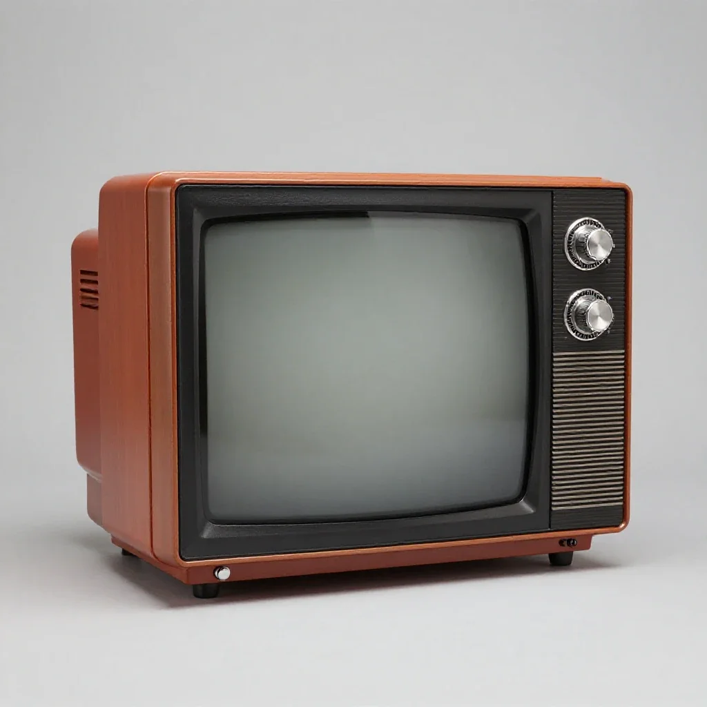 Color television isolated on a white background