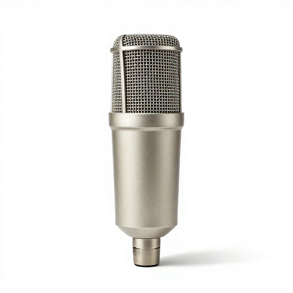 Condenser microphone isolated on a white background