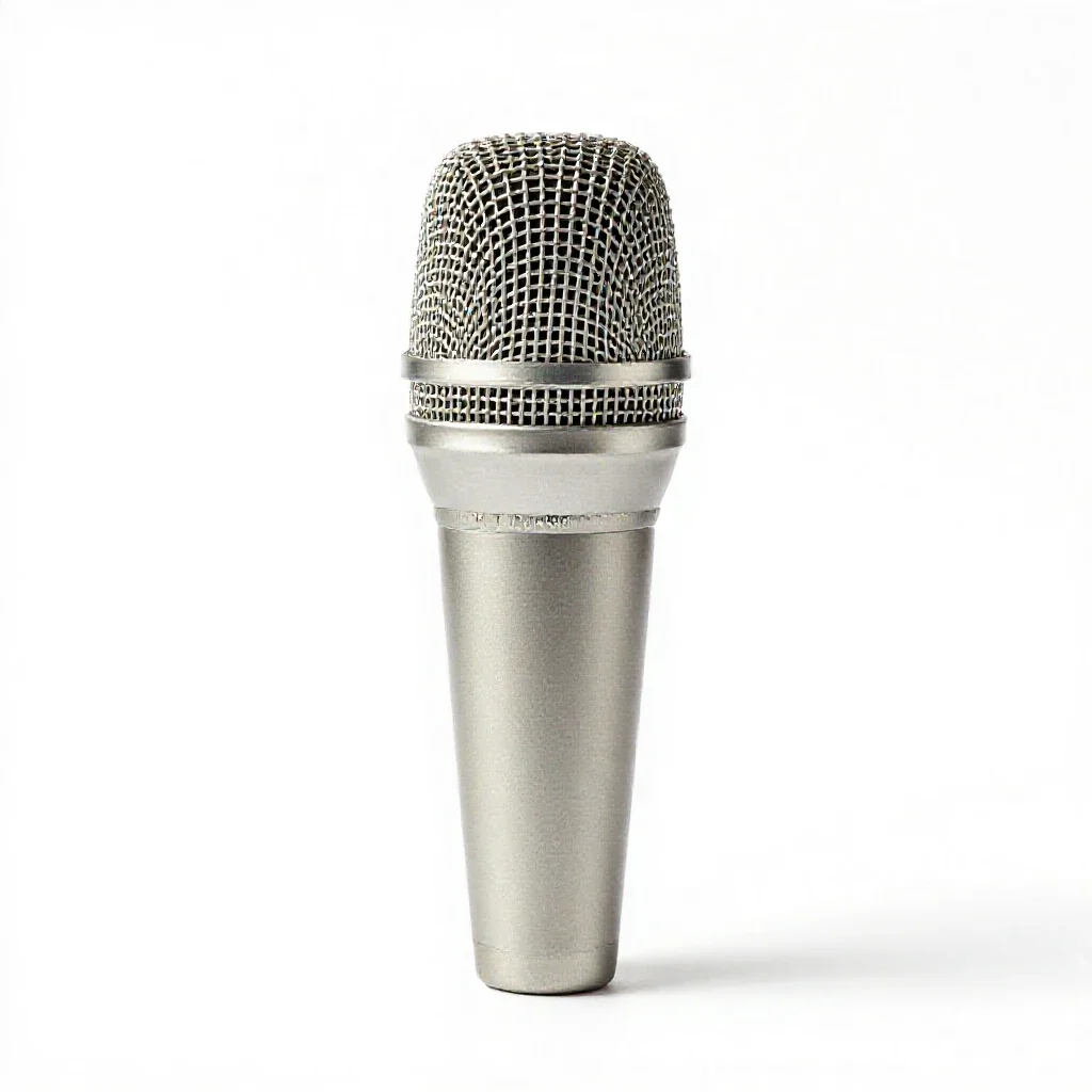 Crystal microphone isolated on a white background