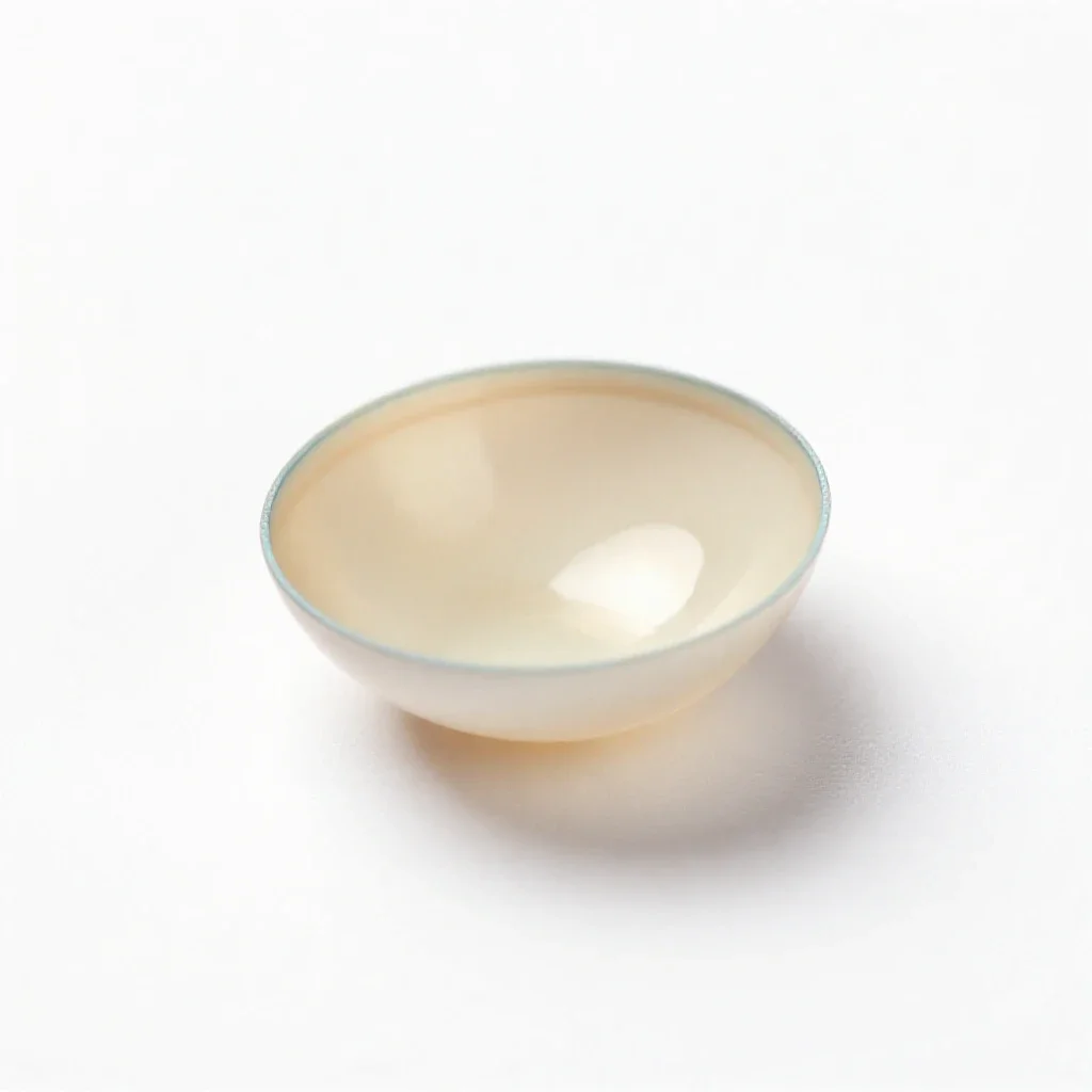 Accommodating lens implant isolated on a white background