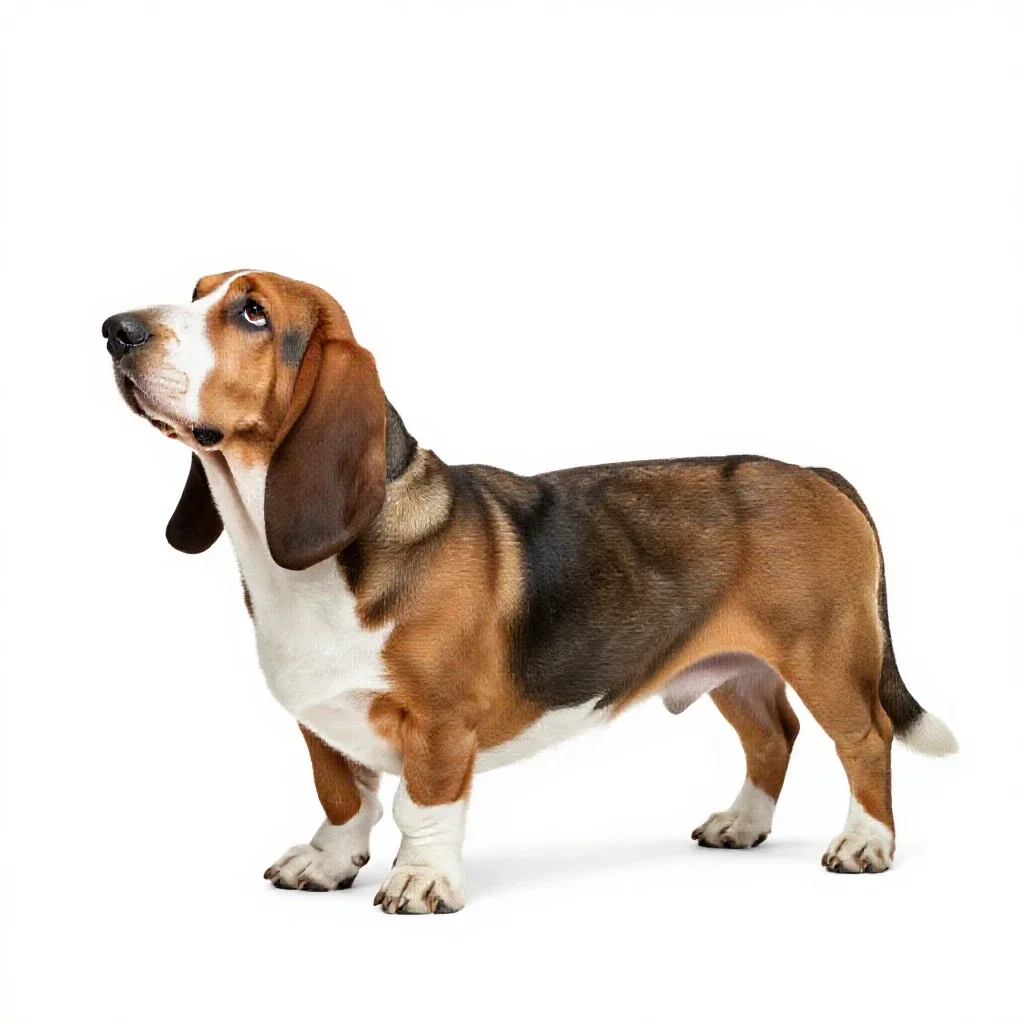 Basset isolated on a white background