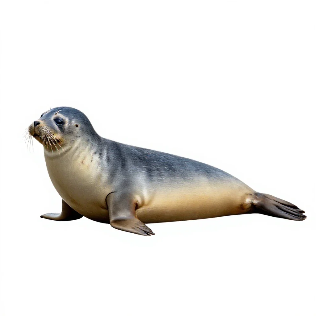 Bearded seal isolated on a white background