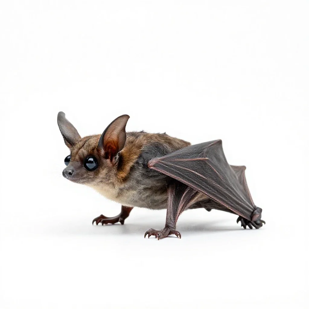 Big-eared bat isolated on a white background