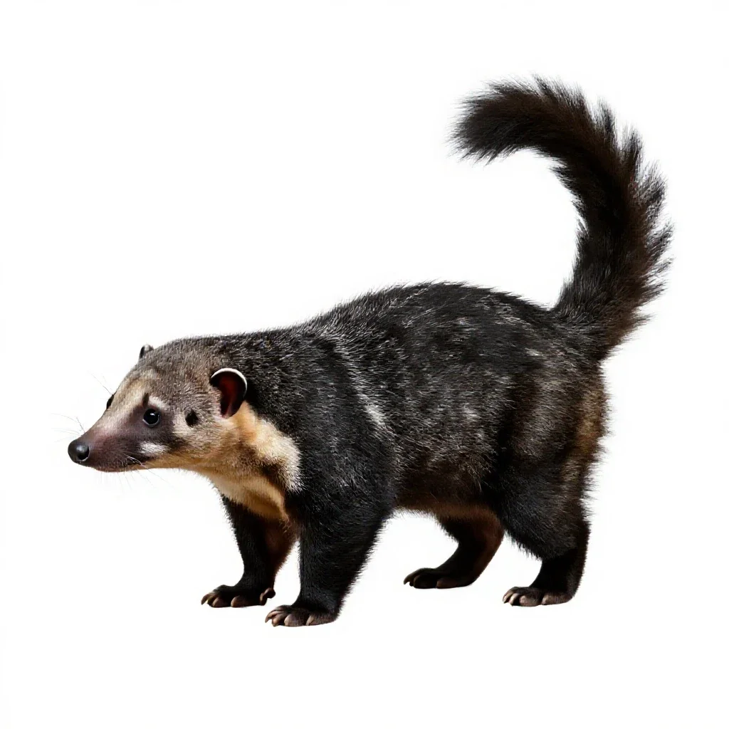 Binturong isolated on a white background
