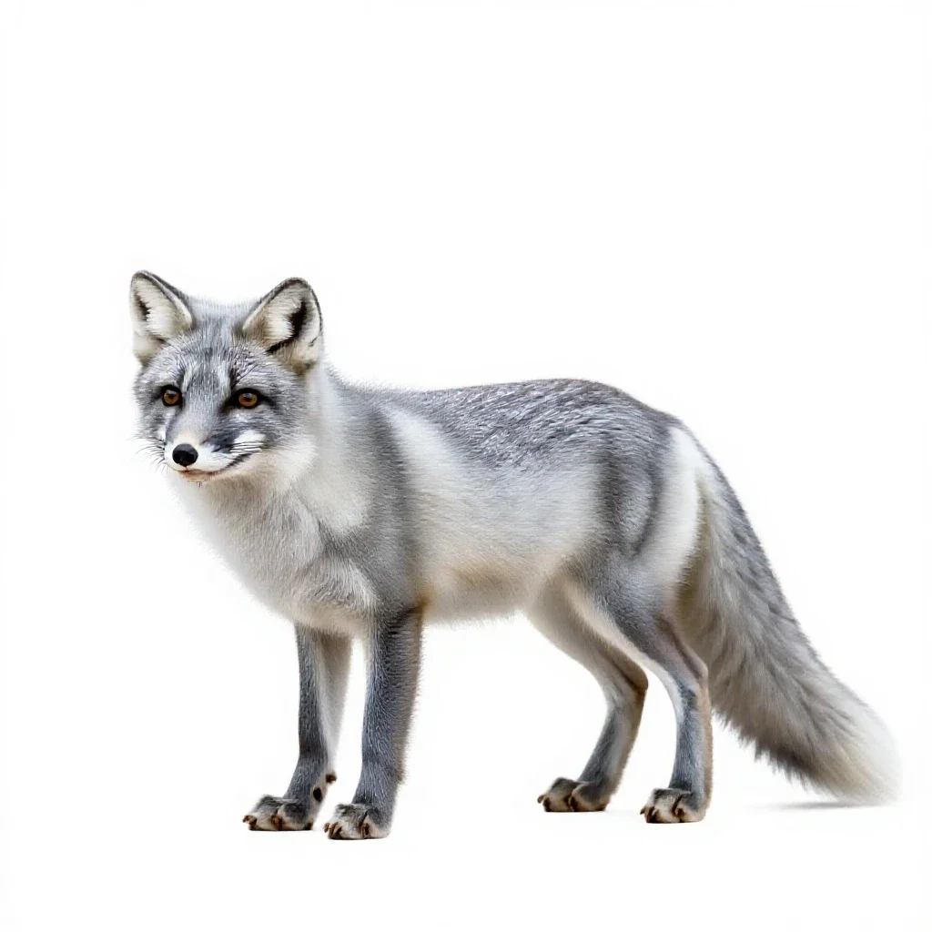 Blue fox isolated on a white background