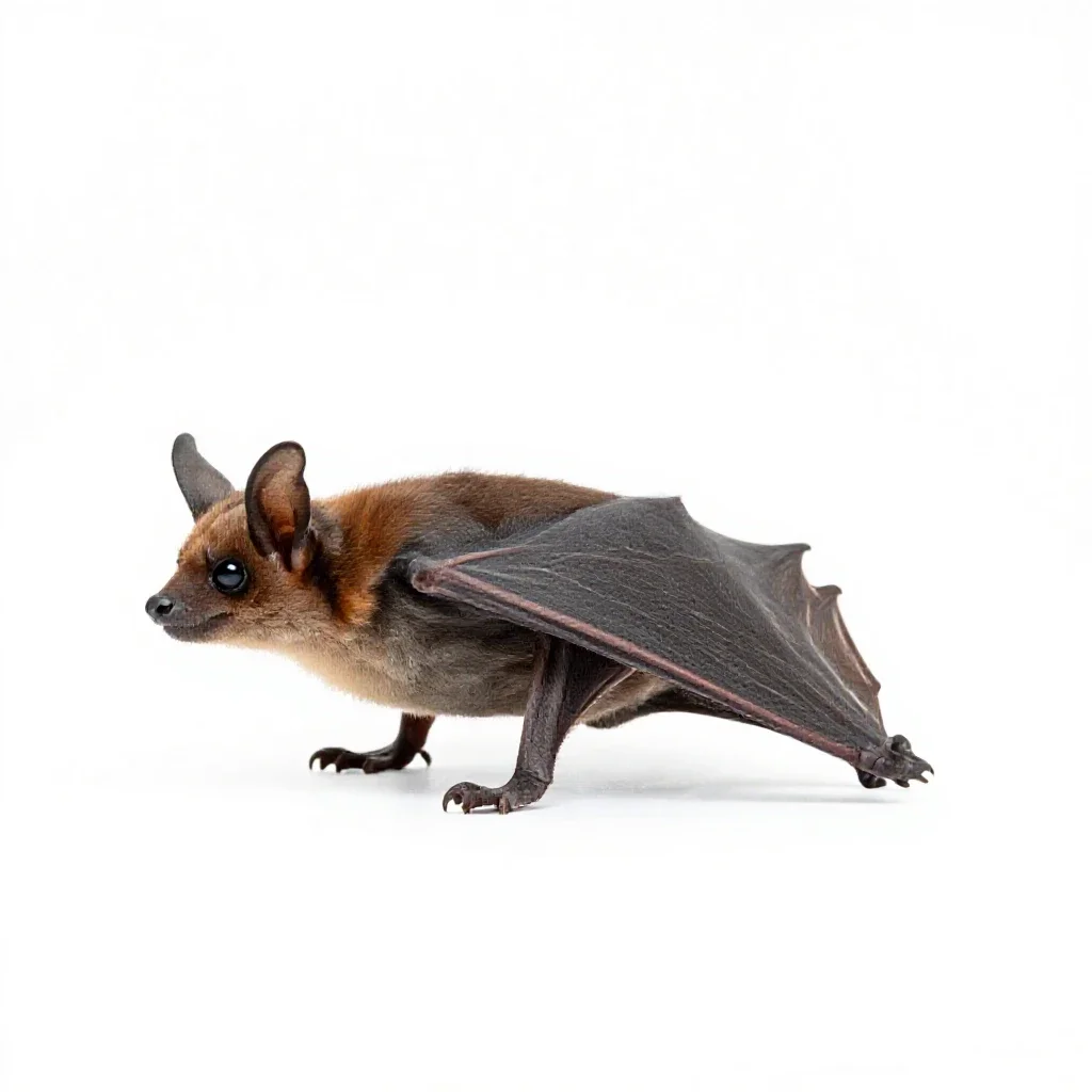 Brown bat isolated on a white background