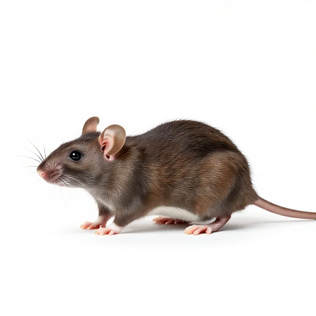 Brown rat isolated on a white background