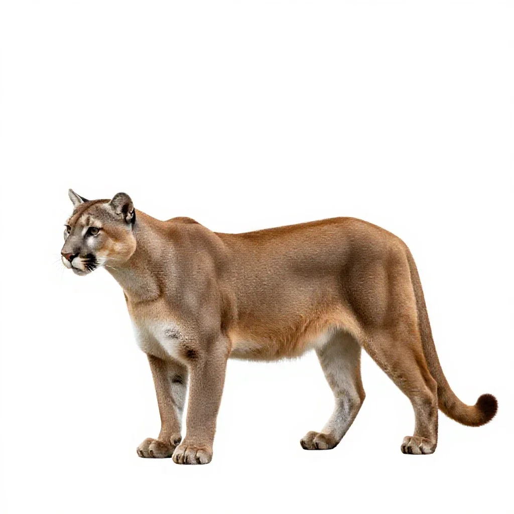 Cougar isolated on a white background