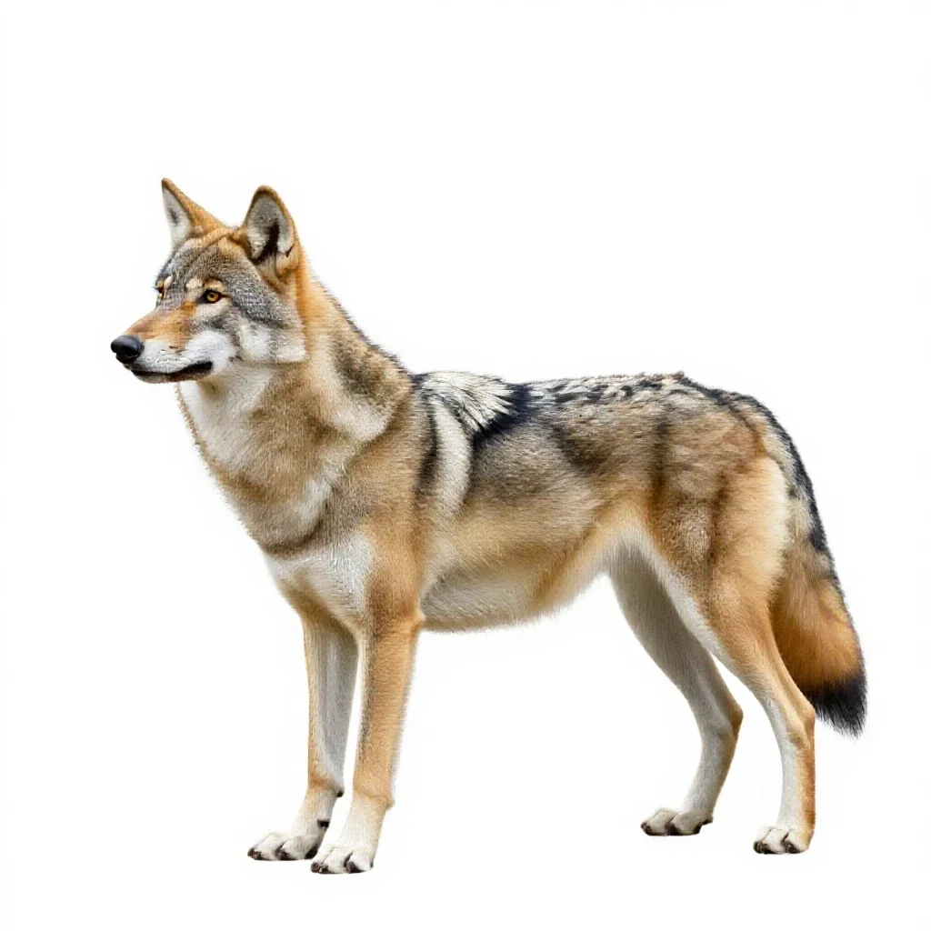 Coydog isolated on a white background