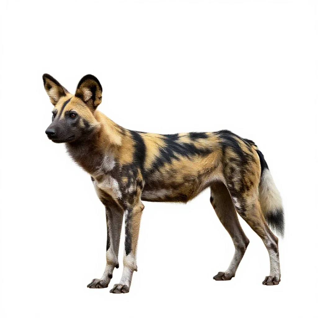 Crab-eating dog isolated on a white background