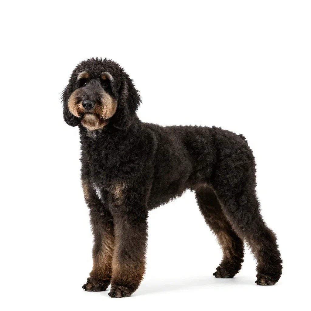 Curly-coated retriever isolated on a white background
