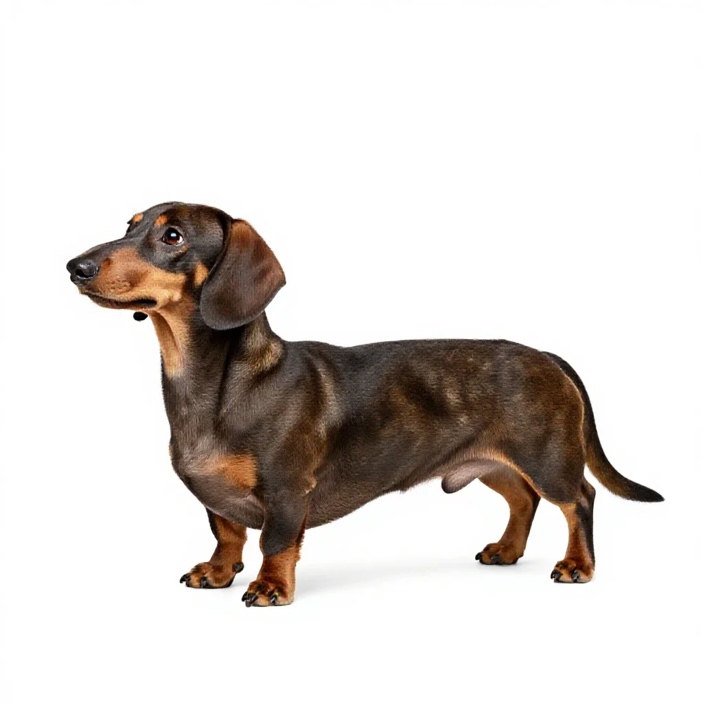 Dachshund isolated on a white background