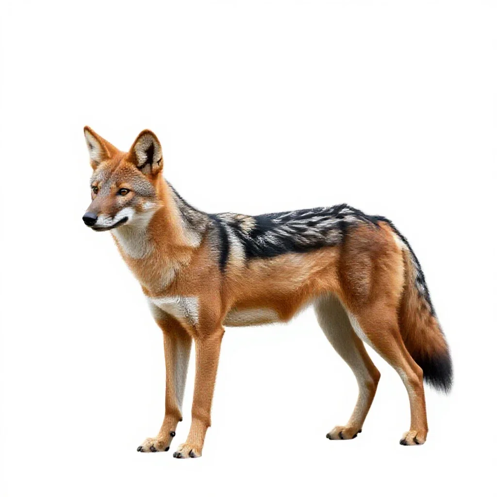 Dhole isolated on a white background