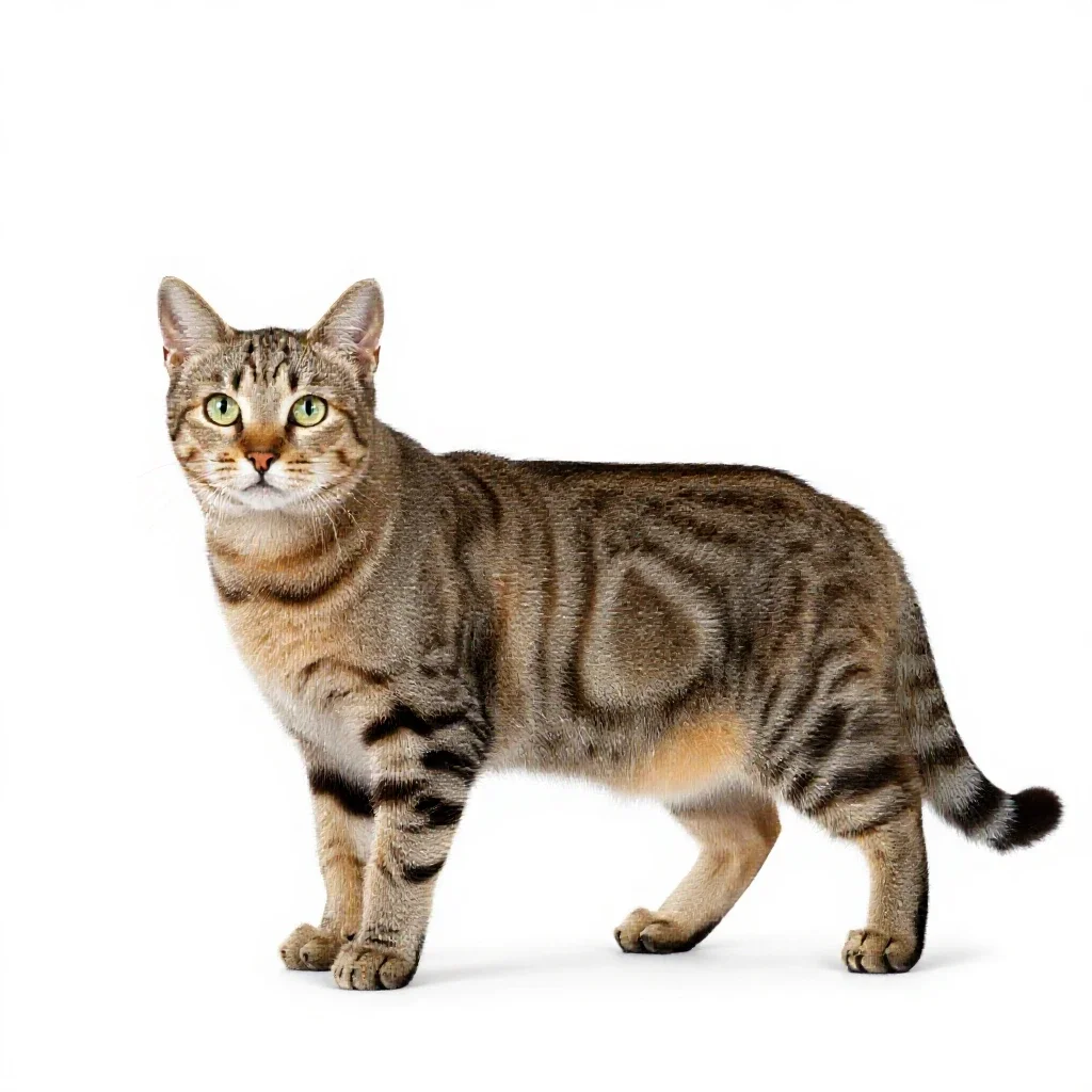 Domestic cat isolated on a white background