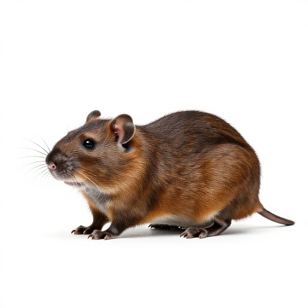 Dusky-footed wood rat isolated on a white background
